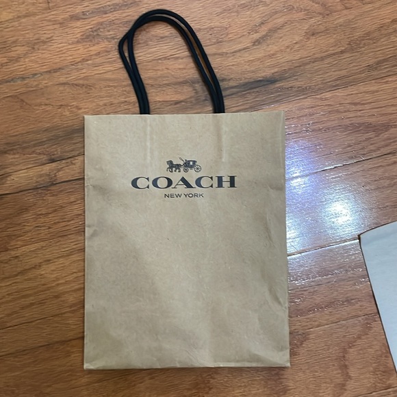 Coach White Dust Bag with Black Logo & Coach Brown Paper Bag - Picture 8 of 11